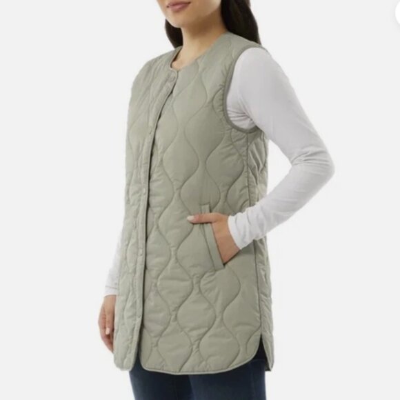 32 Degrees Women's Oversized Quilted Vest - Gray Size L - Picture 1 of 9